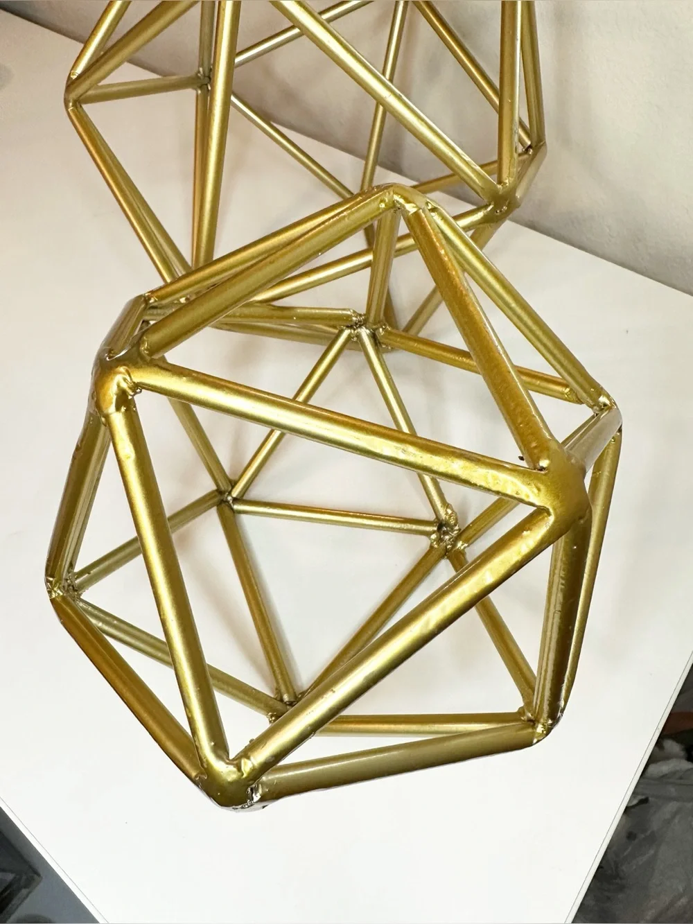 Gold Decorative Metal Geometric Sphere Accent - Gold - Picture 2 of 7